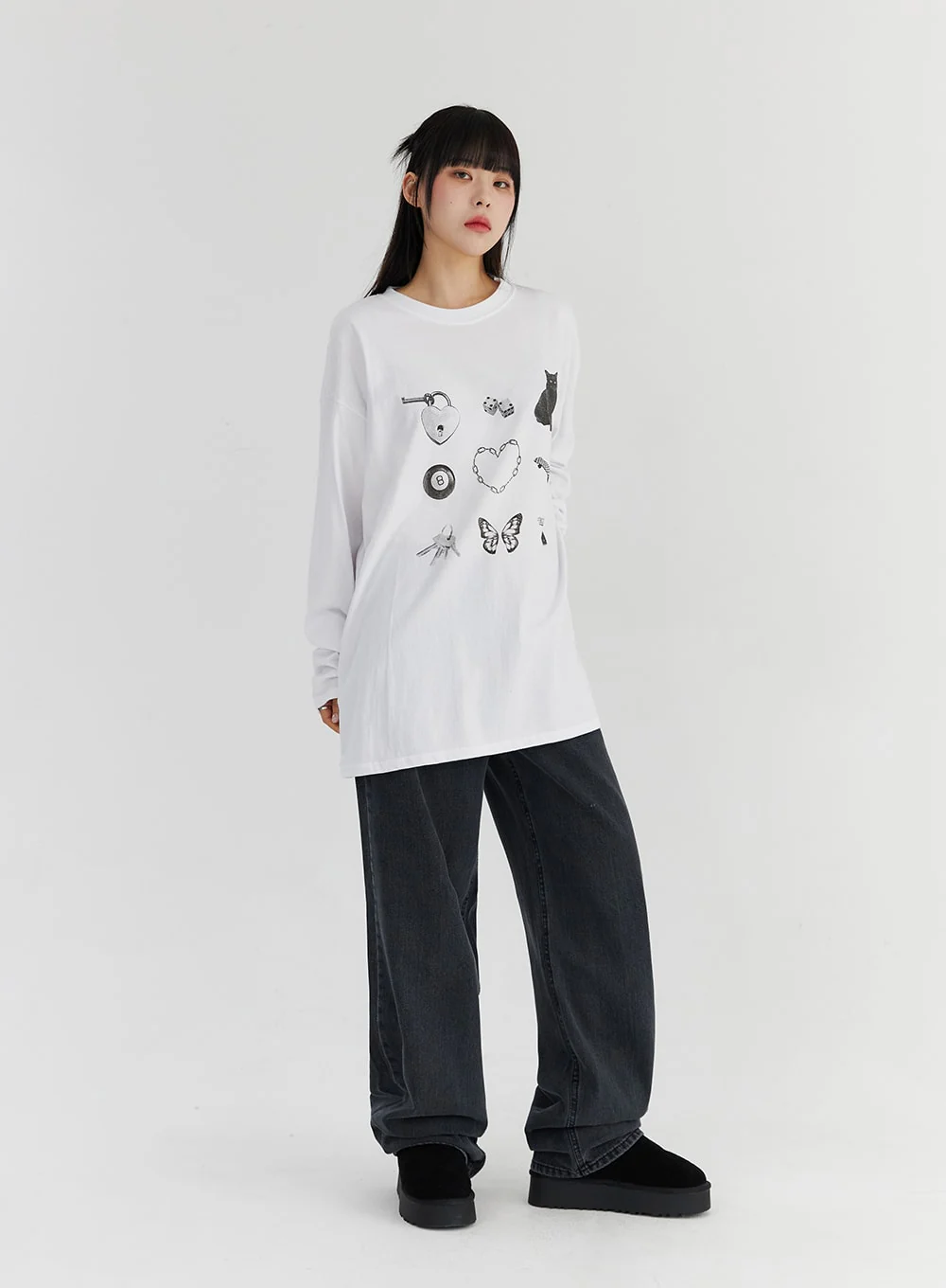 Loose Fit Cute Print Tee CS327 - Image 10