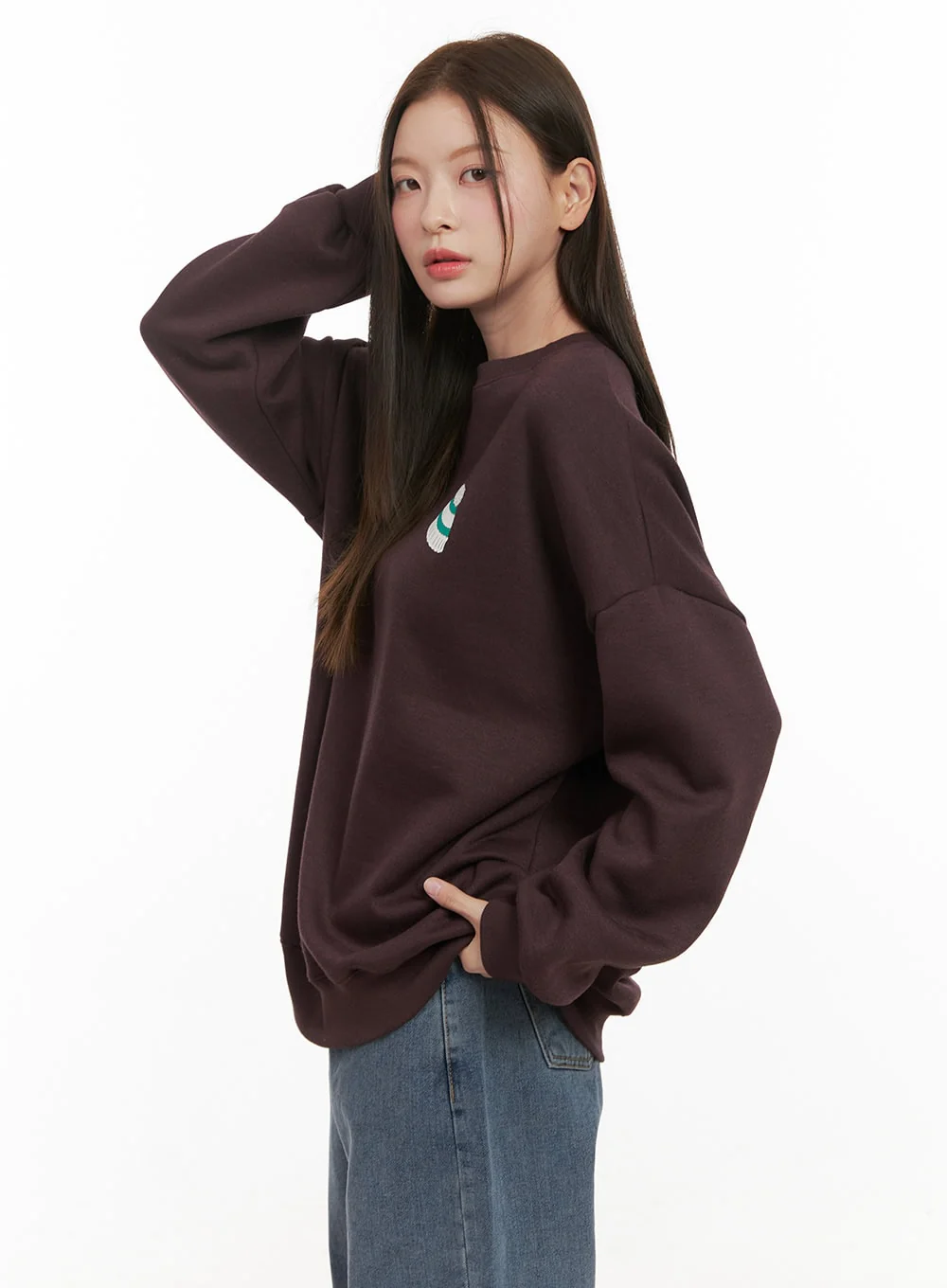 Loose-Fit Graphic Bear Crew Neck OD412 - Image 6