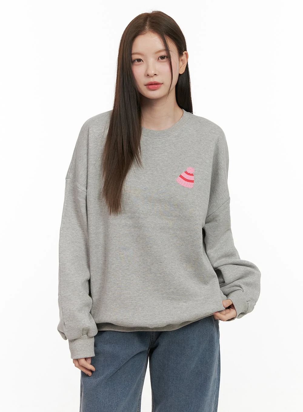 Loose-Fit Graphic Bear Crew Neck OD412 - Image 9