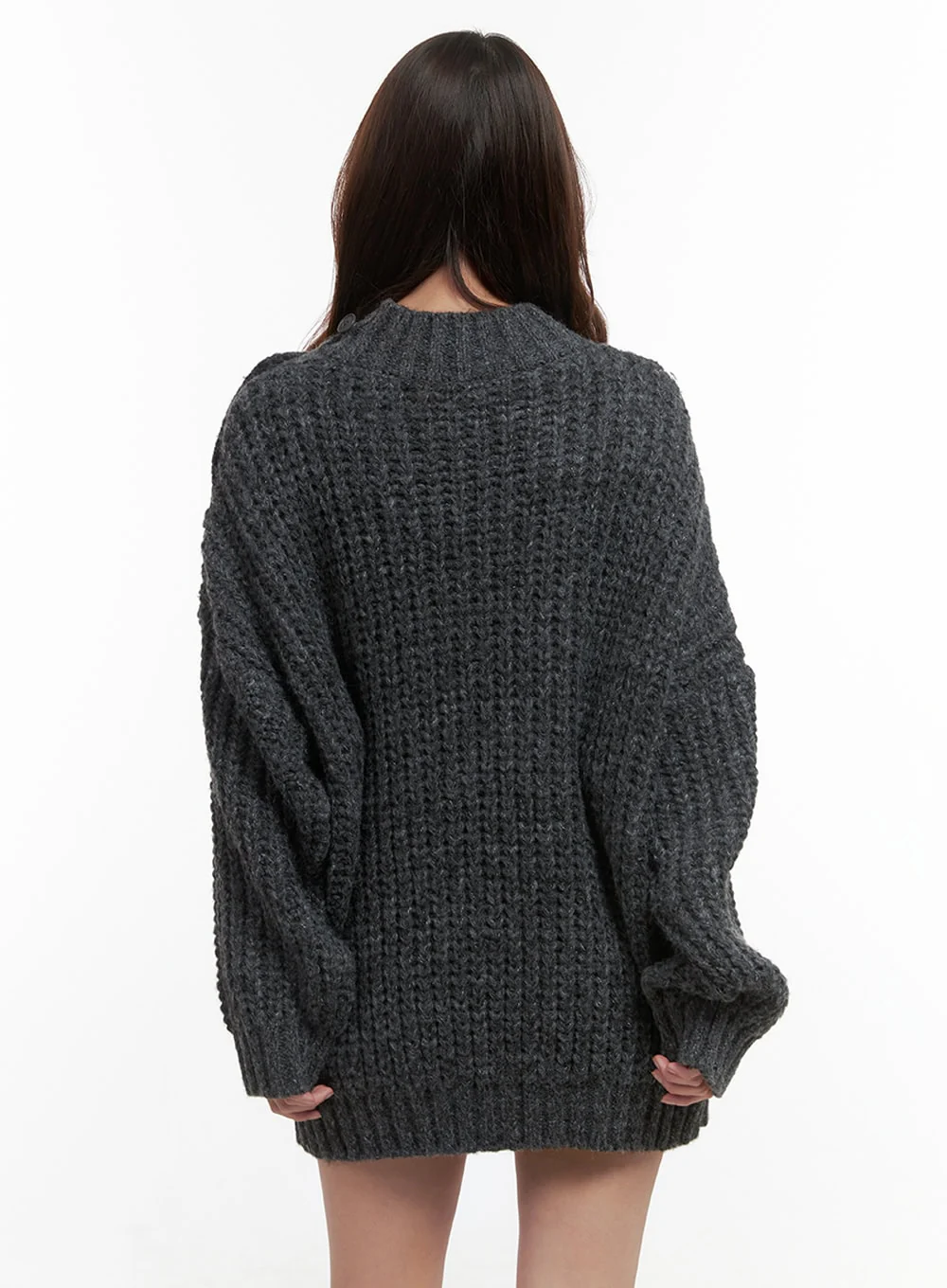 Loose-Fit Knit Mini Dress OO421 - Image 7