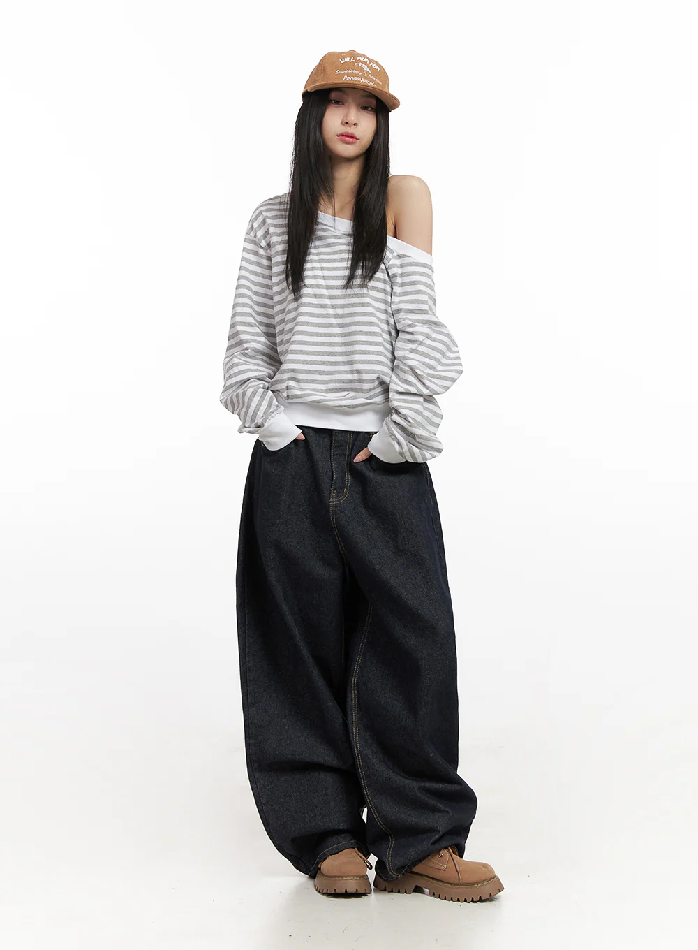 Loose-Fit Striped Drop-Shoulder Top CN426 - Image 2
