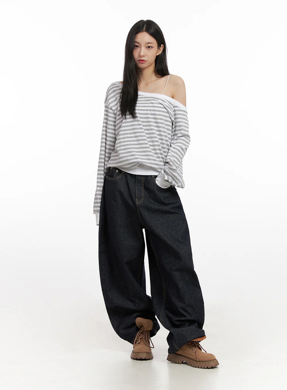 Loose-Fit Striped Drop-Shoulder Top CN426 - Image 3