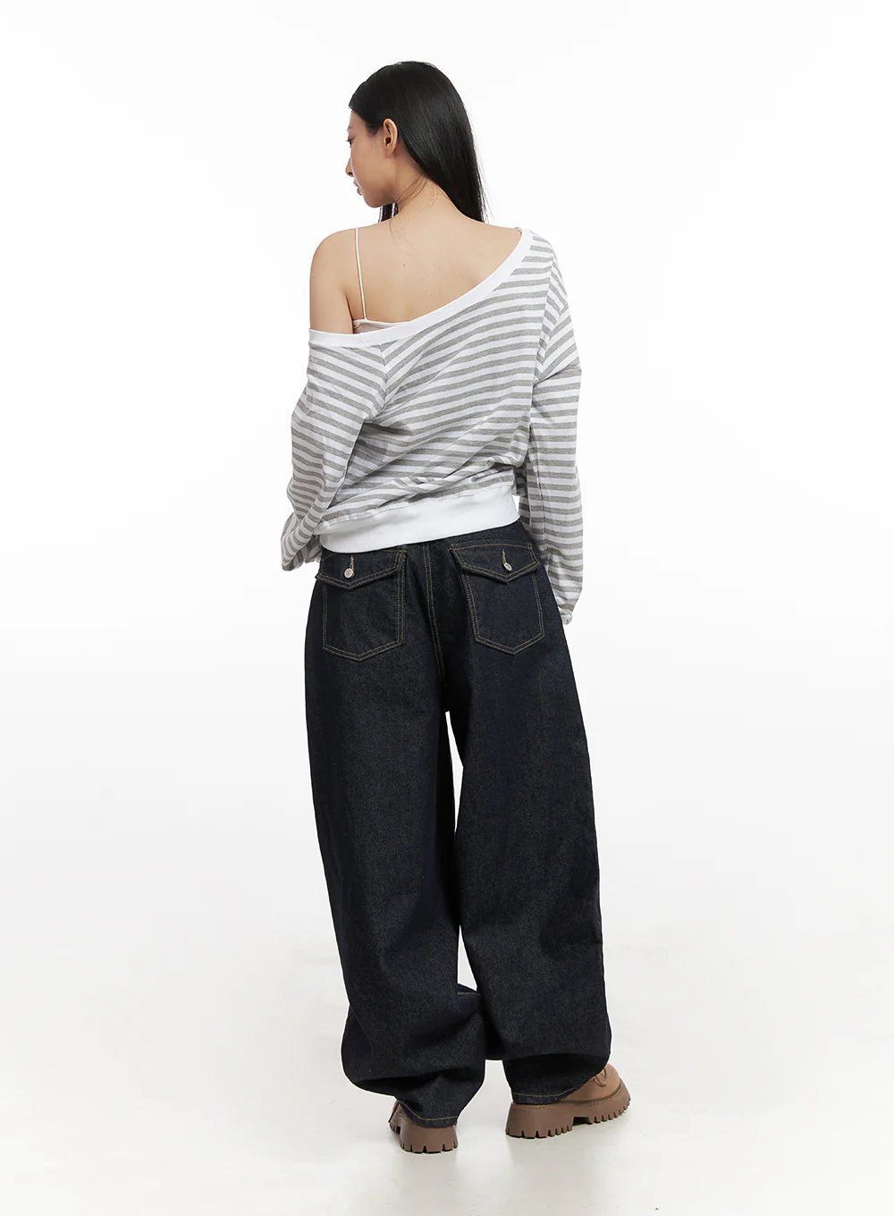 Loose-Fit Striped Drop-Shoulder Top CN426 - Image 5