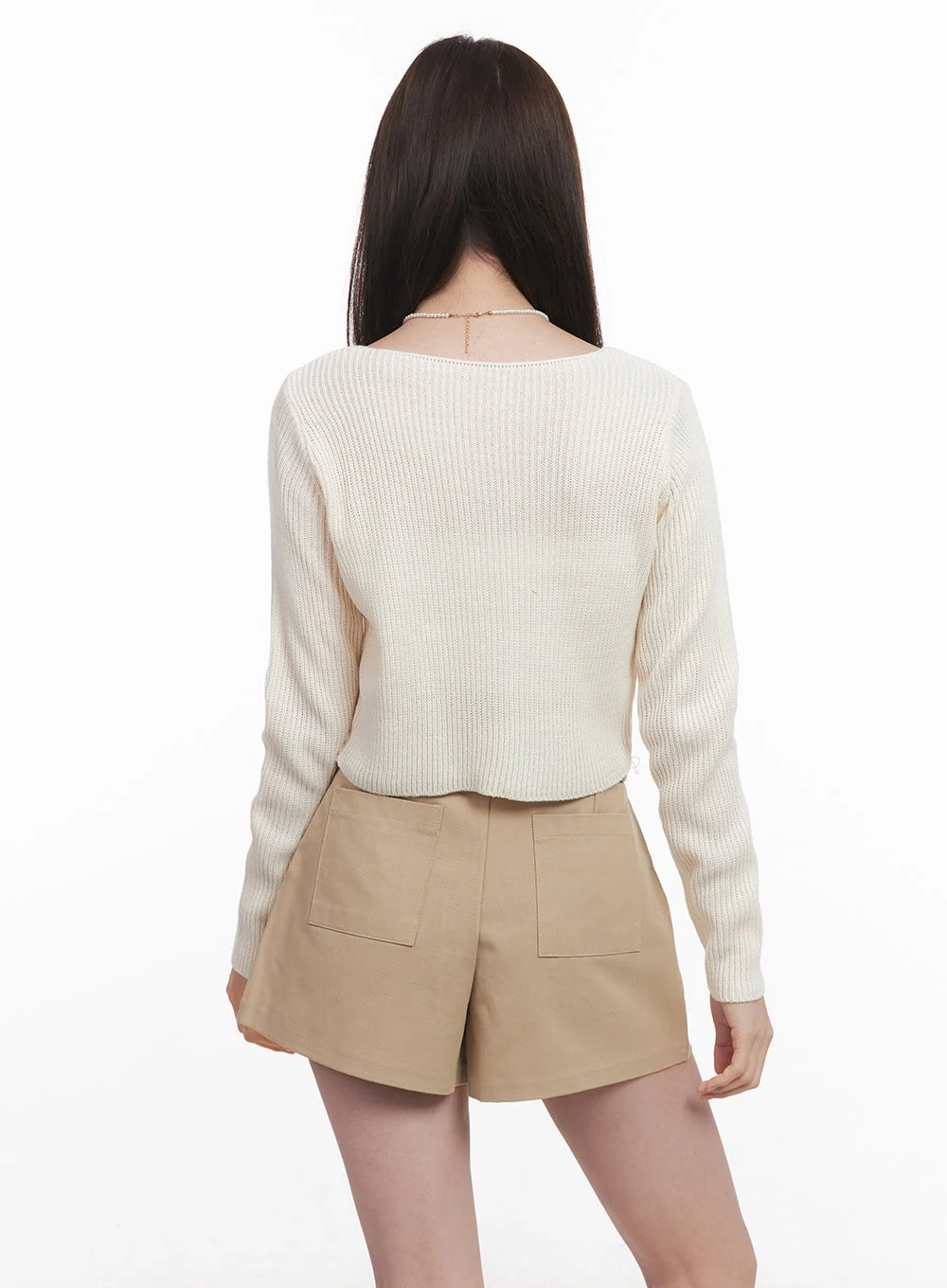 Loose-Fit V-Neck Crop Sweater CM512 - Image 6