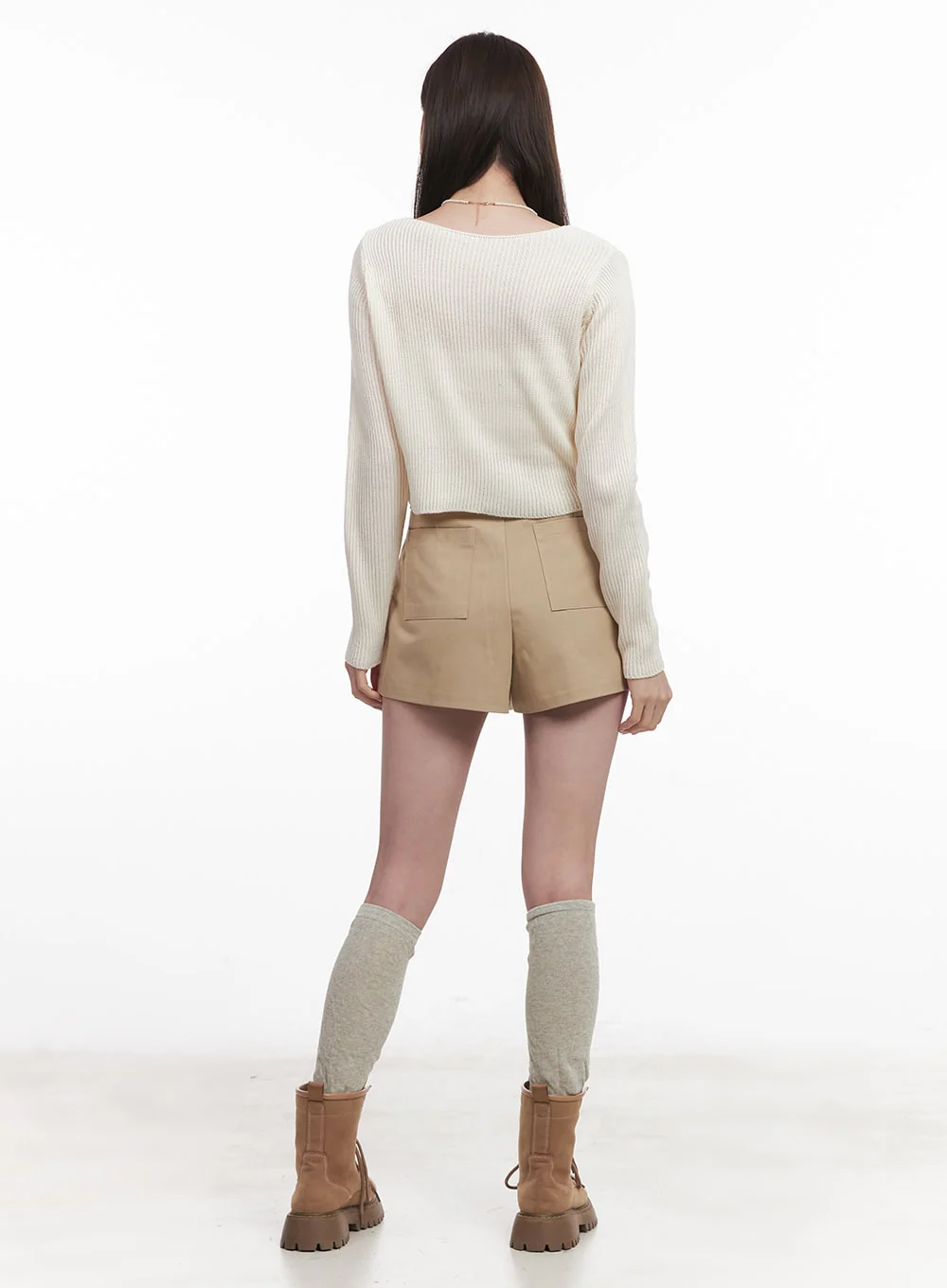 Loose-Fit V-Neck Crop Sweater CM512 - Image 7