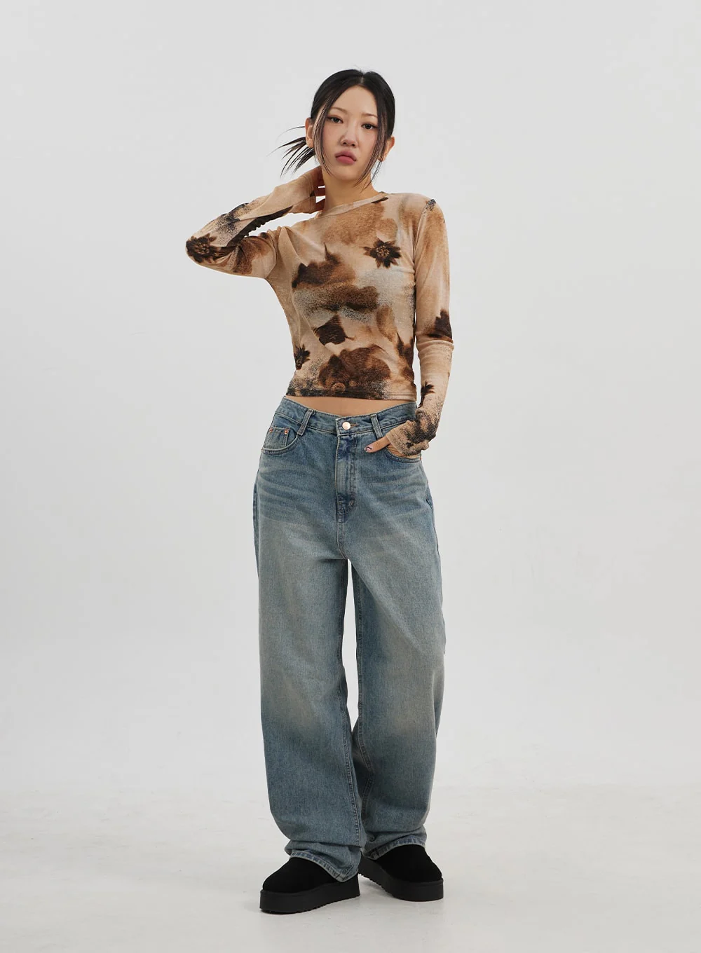 Low Rise Baggy Jeans CJ330 - Image 2