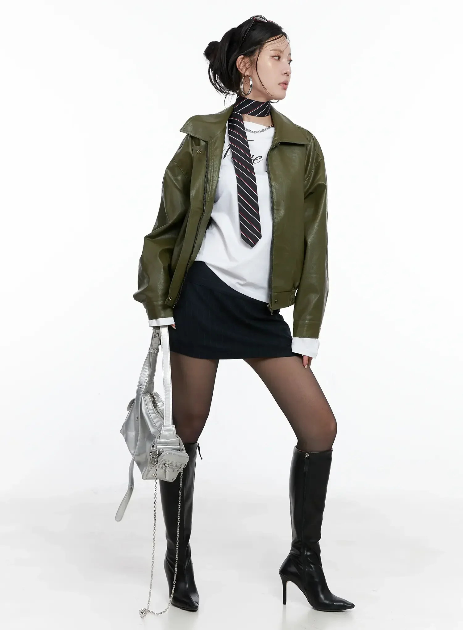 Low-Rise Striped Mini Skirt CS512