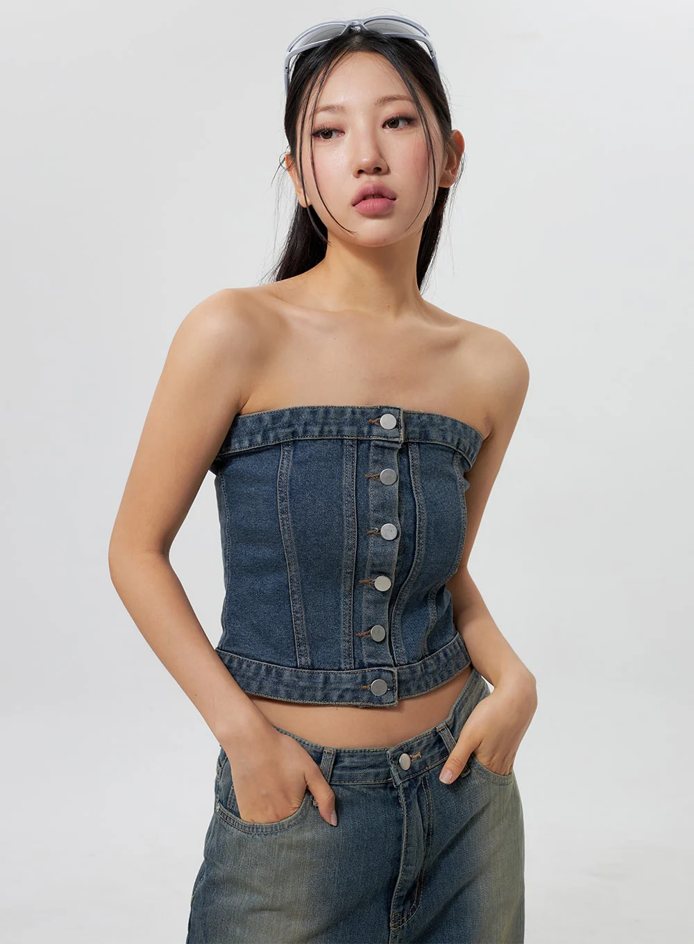 Low Rise Wide Leg Jeans CY323 - Image 11