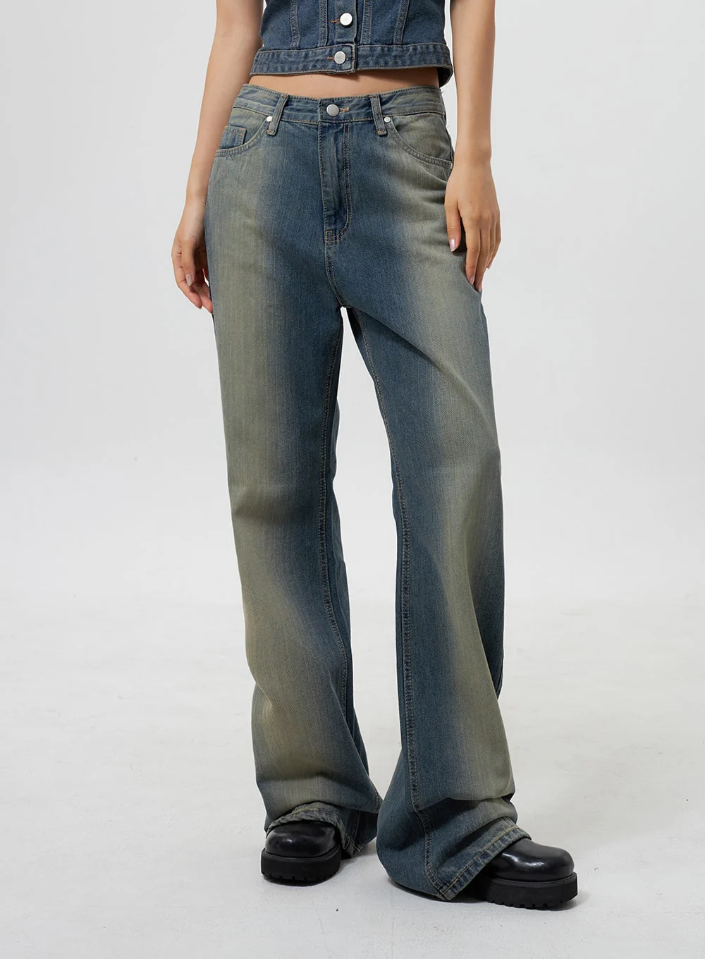 Low Rise Wide Leg Jeans CY323 - Image 2