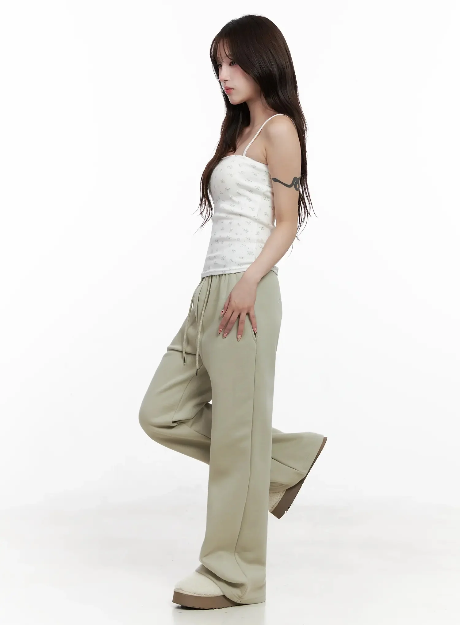 Lucky Fleece Wide-Leg Sweatpants IN514 - Image 8