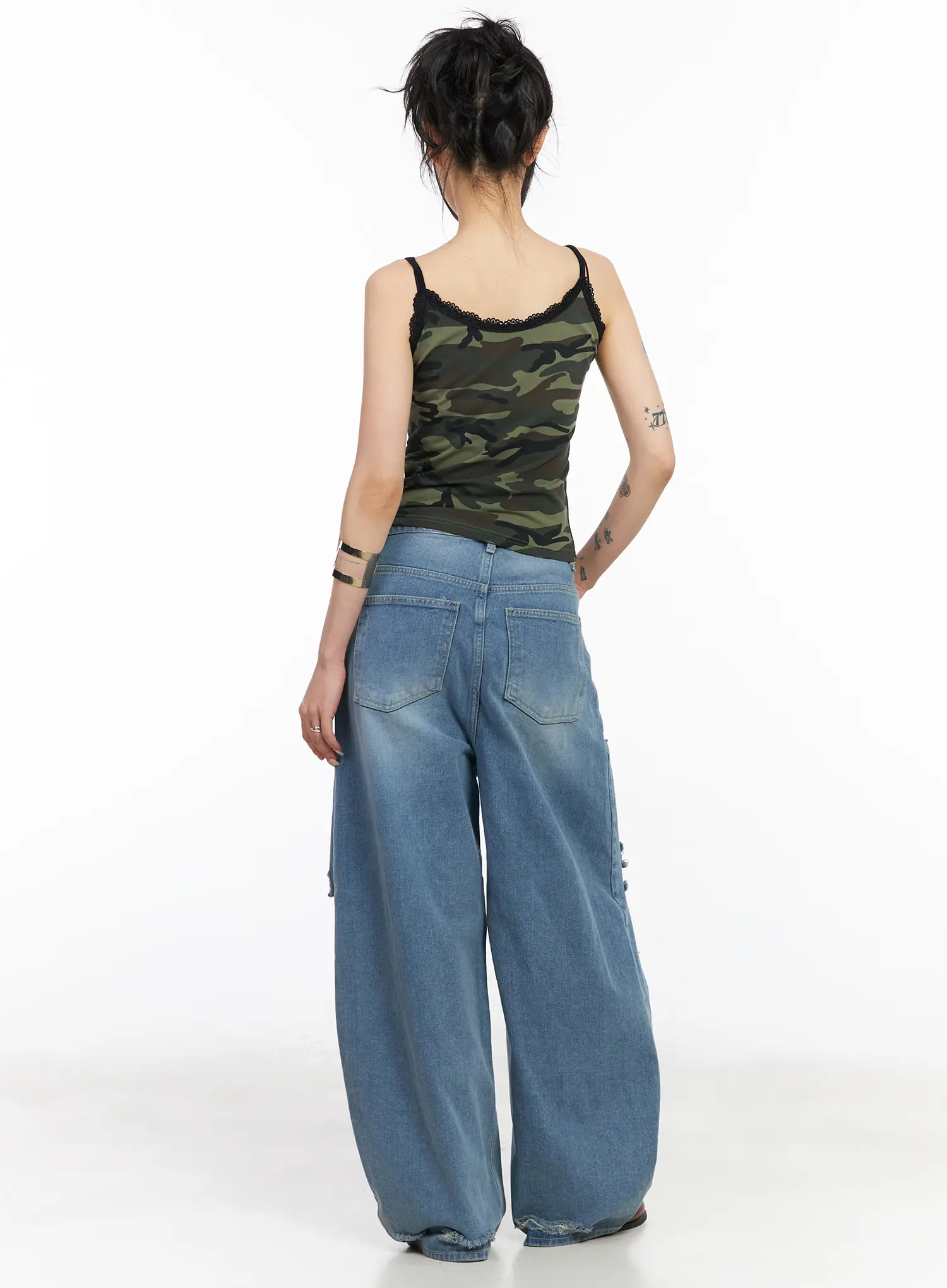 Lylah Ripped Wide Leg Jeans CM517 - Image 9