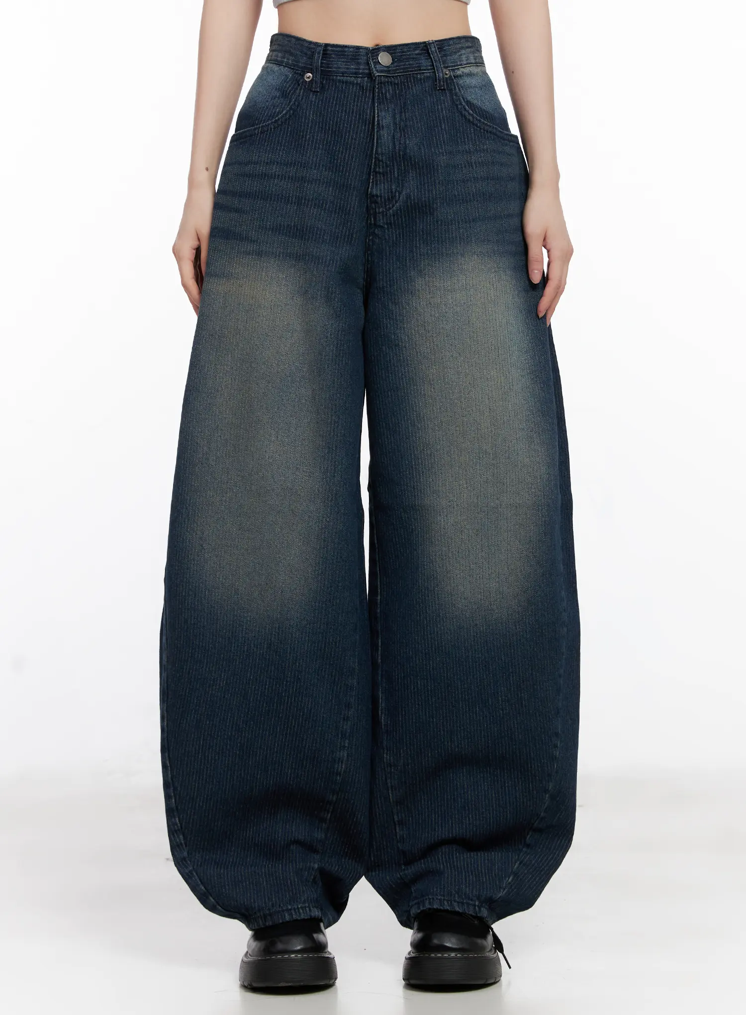 Marlee Corduroy Washed Wide-Leg Jeans CG526