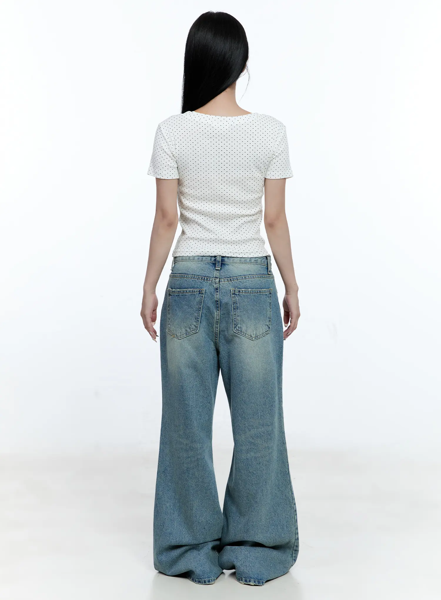 Mazie Distressed Wide-Leg Flare Jeans CG512 - Image 8