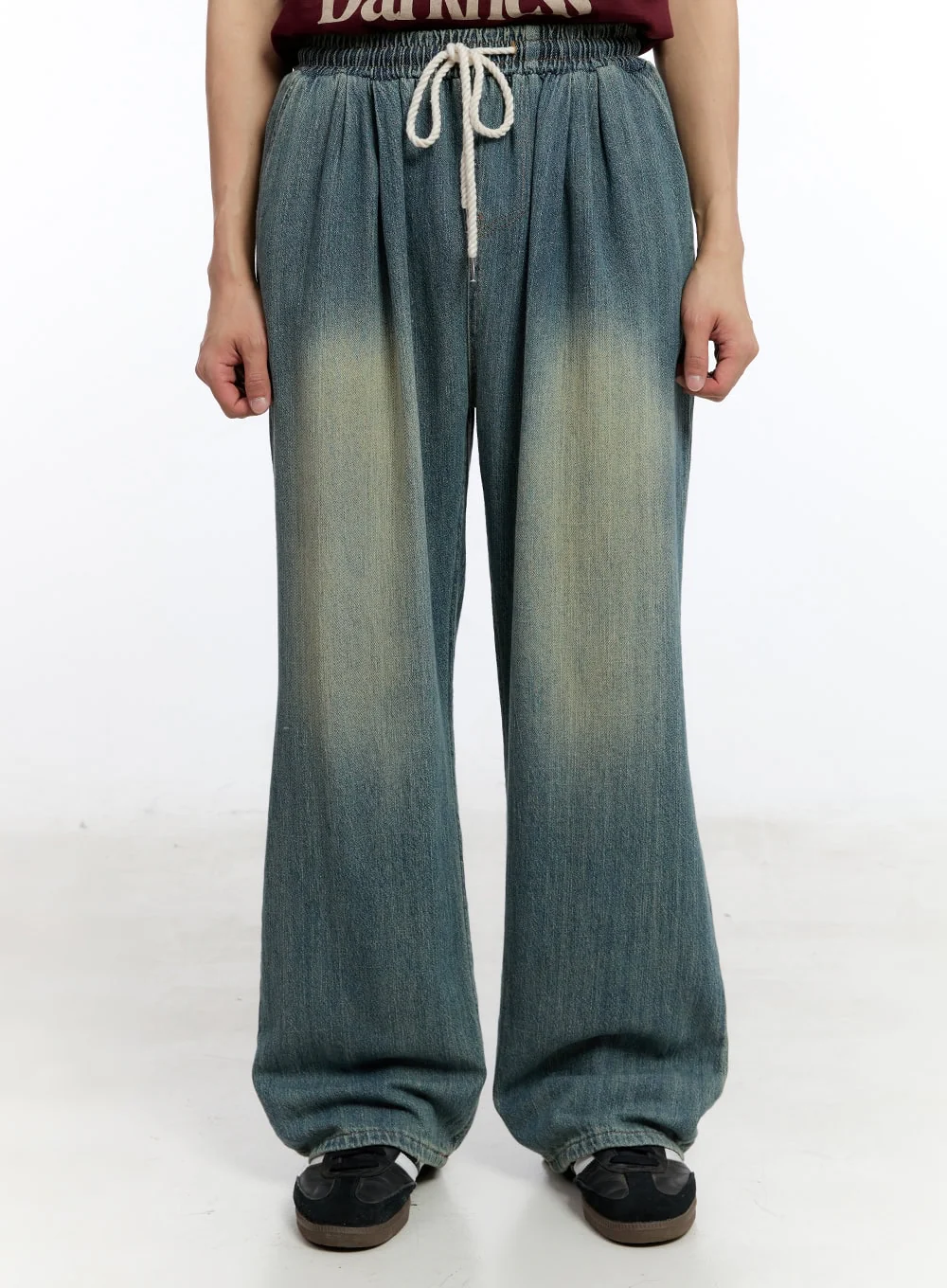 Men’s Pintuck Denim Sweatpants (Blue) IY529