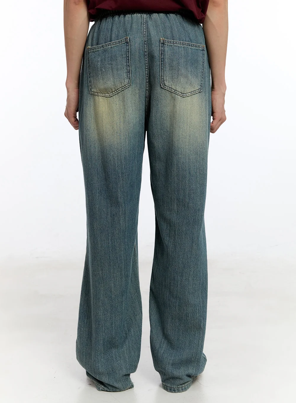 Men’s Pintuck Denim Sweatpants (Blue) IY529 - Image 6