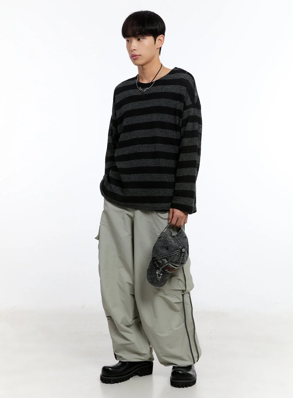 Men’s Stripe Buttoned Summer Sweater IY530 - Image 10