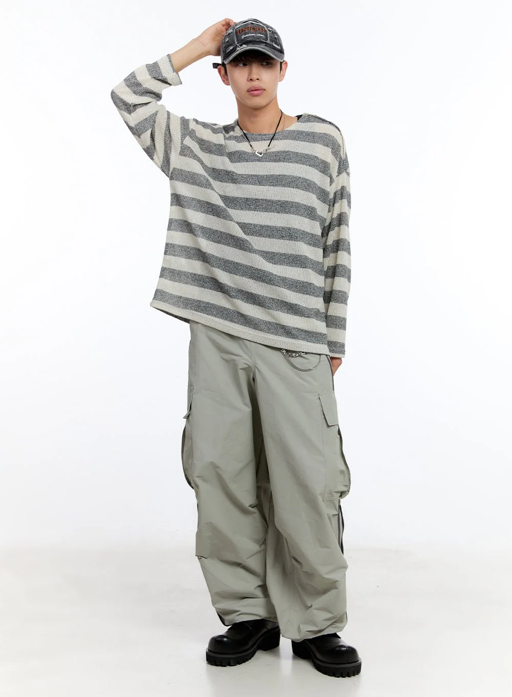 Men’s Stripe Buttoned Summer Sweater IY530 - Image 12