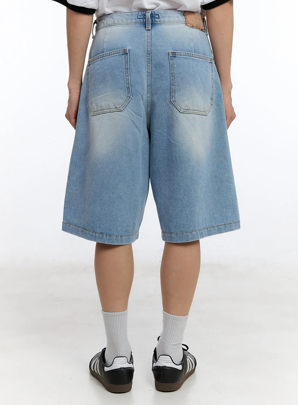 Men’s Washed Wide-Leg Jorts IY529 - Image 4