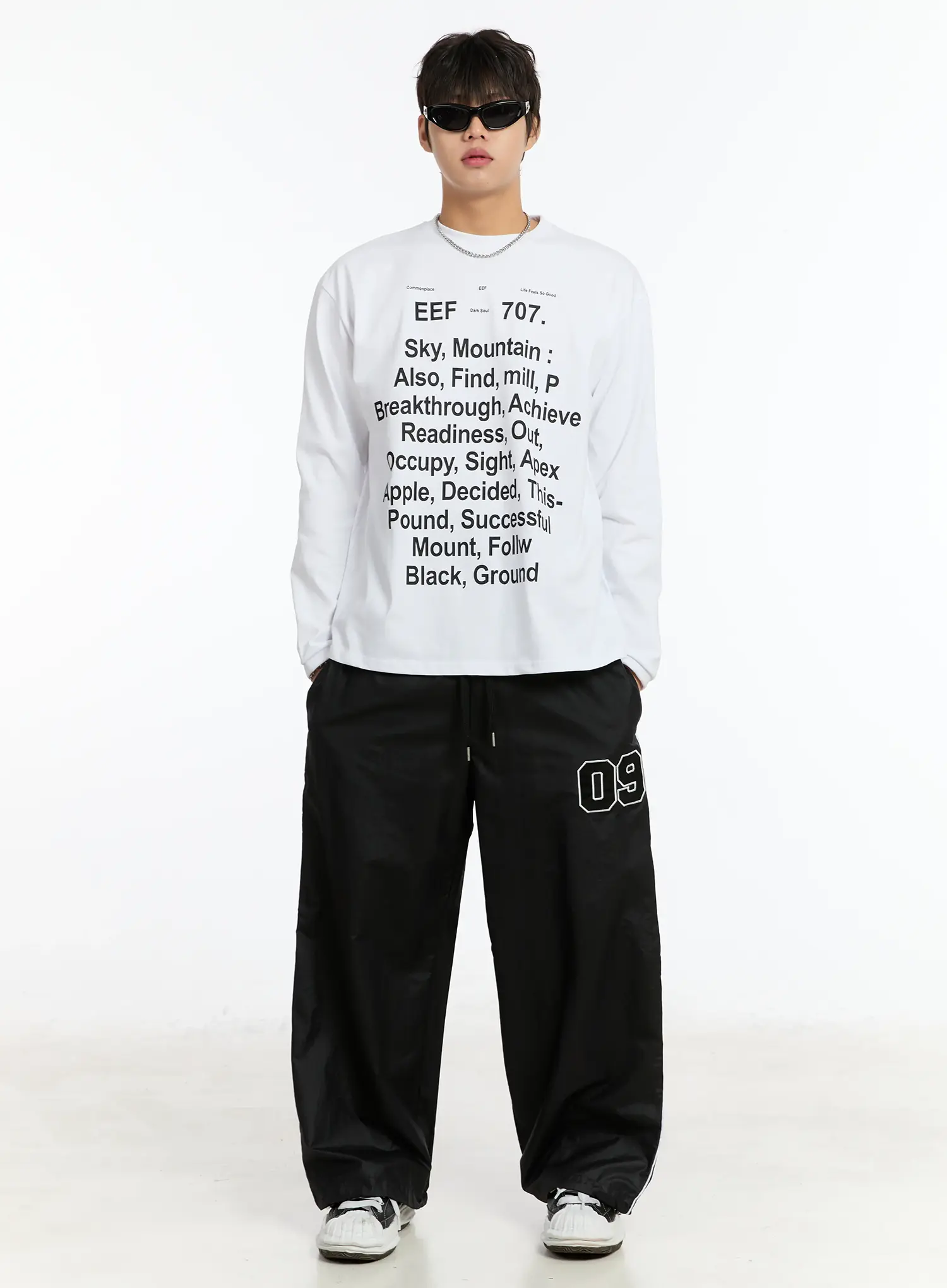 Men's 09 Graphic Nylon Drawstring Pants IM503 - Image 10