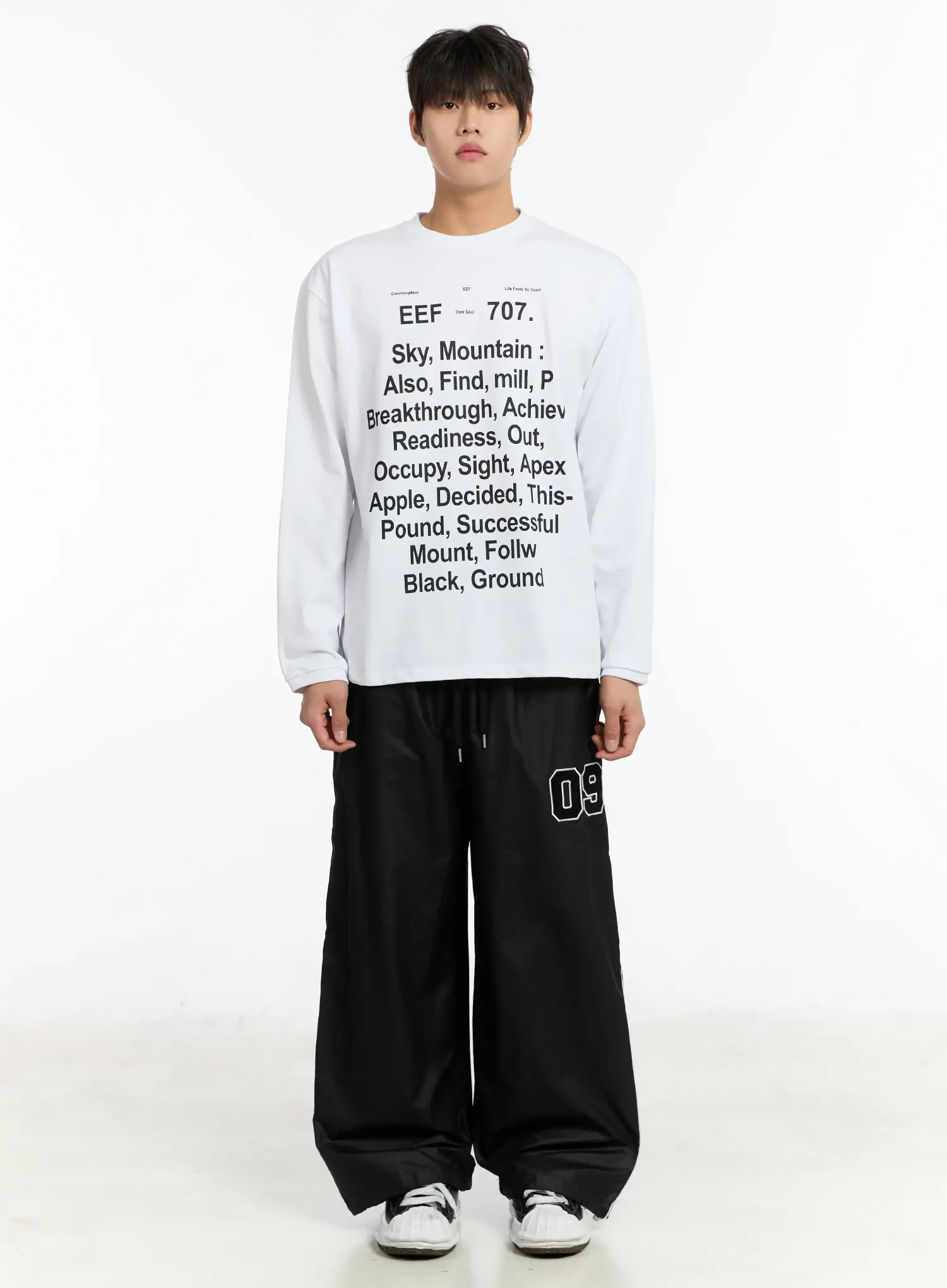 Men's 09 Graphic Nylon Drawstring Pants IM503 - Image 4