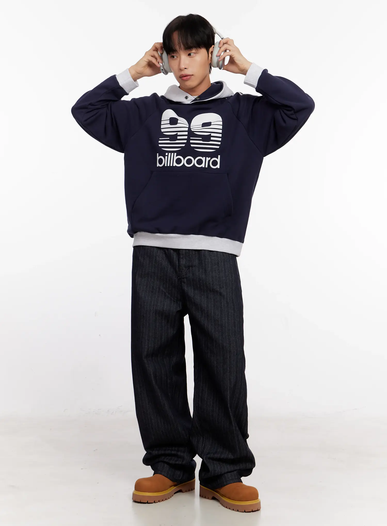 Men's 99 Billboard Print Hoodie IO523 - Image 2