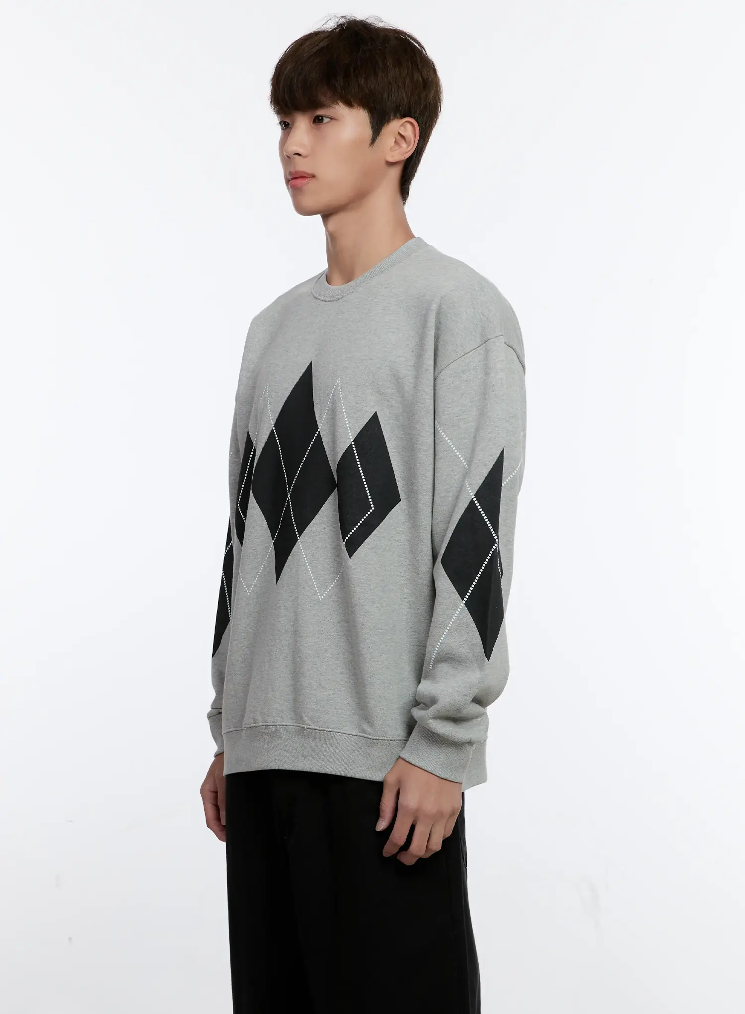 Men's Argyle Pattern Sweatshirt IS530 - Image 4