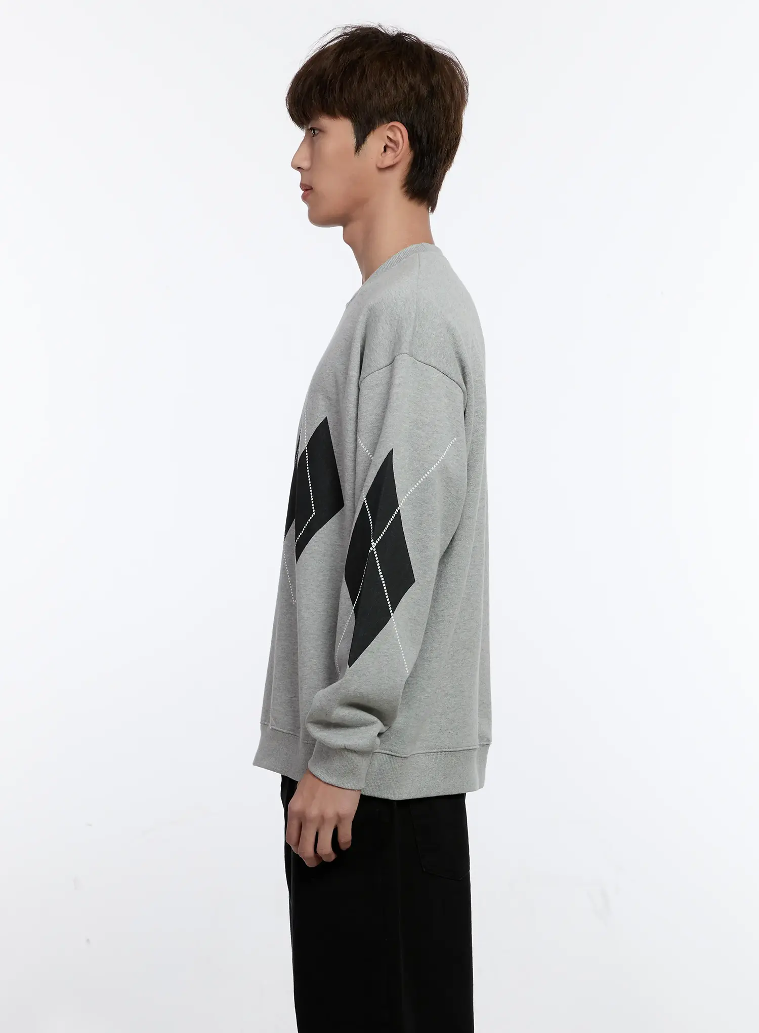 Men's Argyle Pattern Sweatshirt IS530 - Image 5