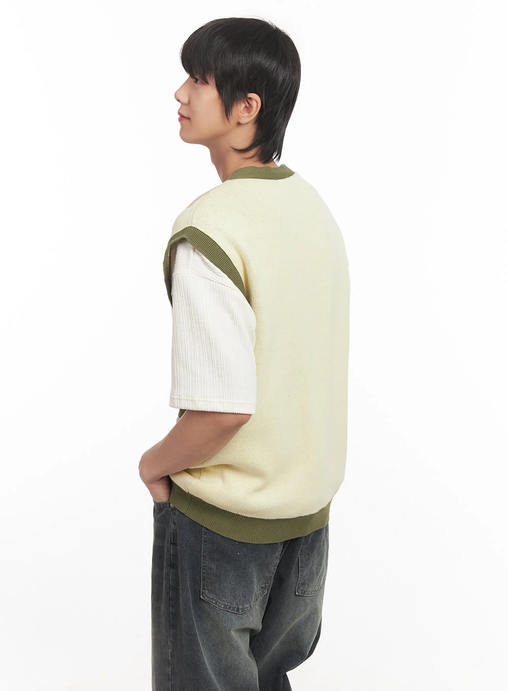 Men's Argyle V-Neck Sweater Vest IA511 - Image 5