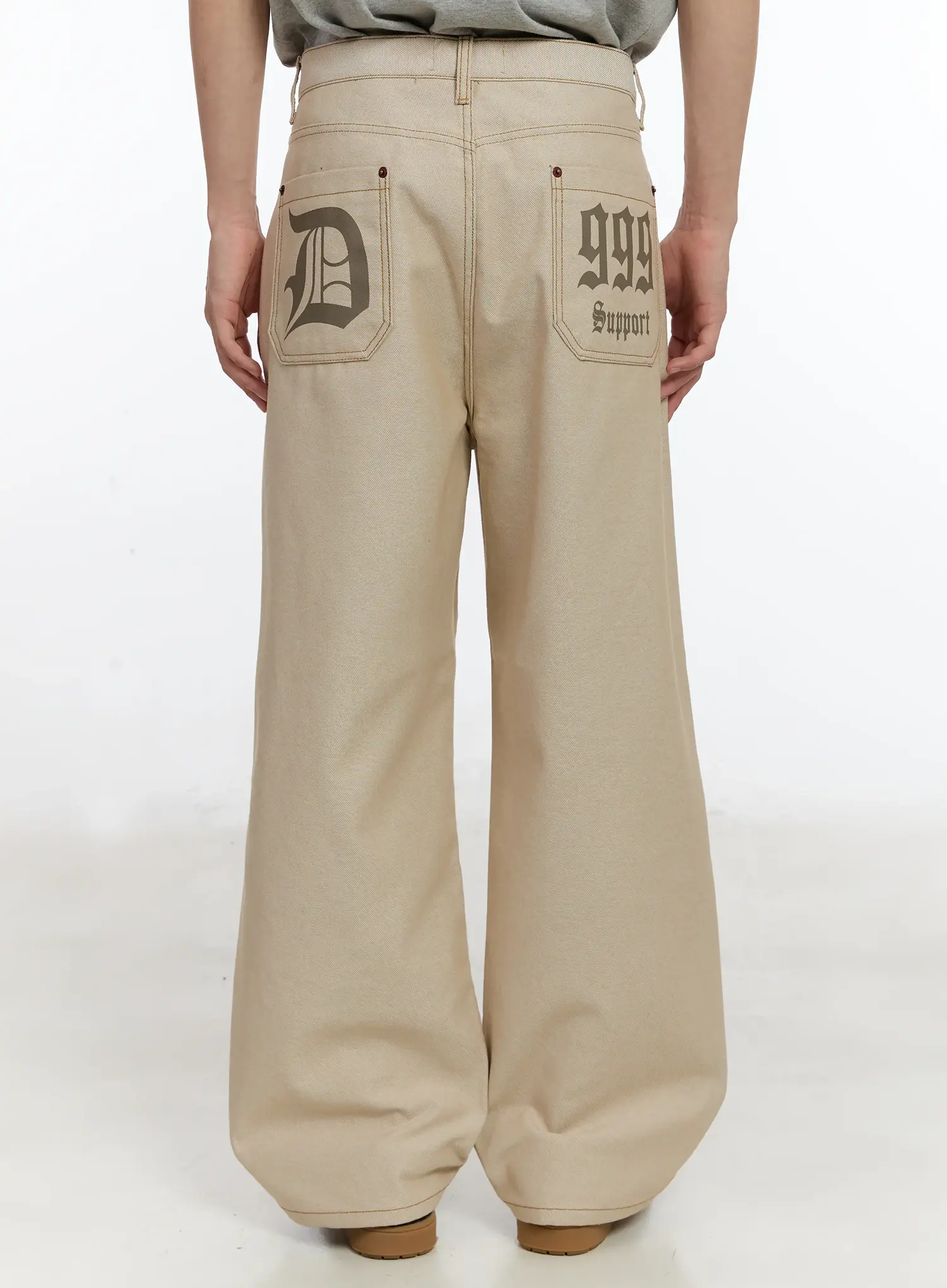 Men's Back Graphic Wide-Leg Pants ID502 - Image 8