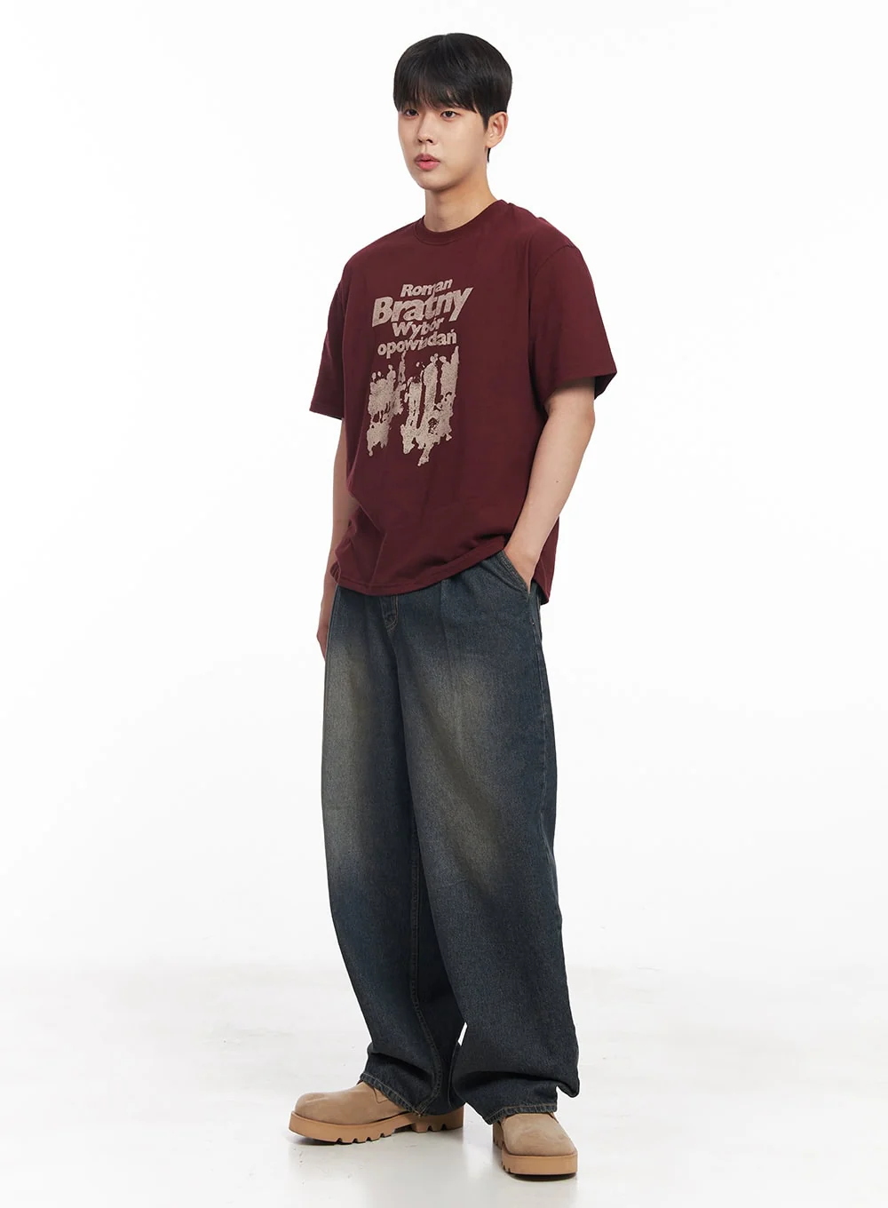 Men's Baggy Pintuck Jeans IY522 - Image 10