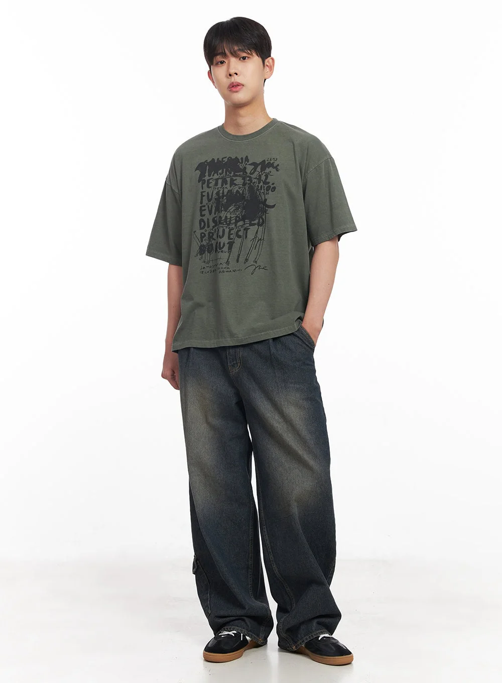 Men's Baggy Pintuck Jeans IY522 - Image 12