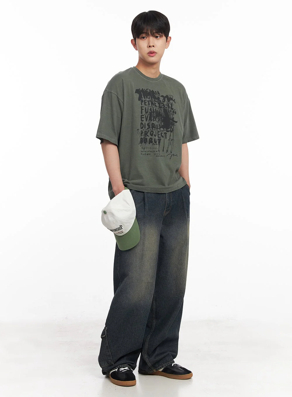 Men's Baggy Pintuck Jeans IY522 - Image 13