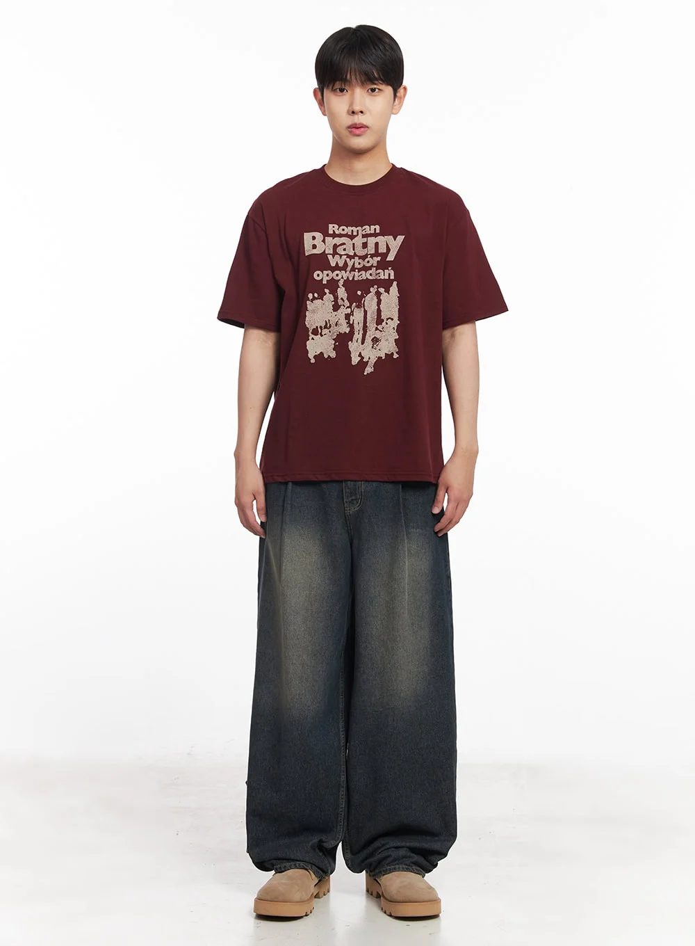 Men's Baggy Pintuck Jeans IY522 - Image 6