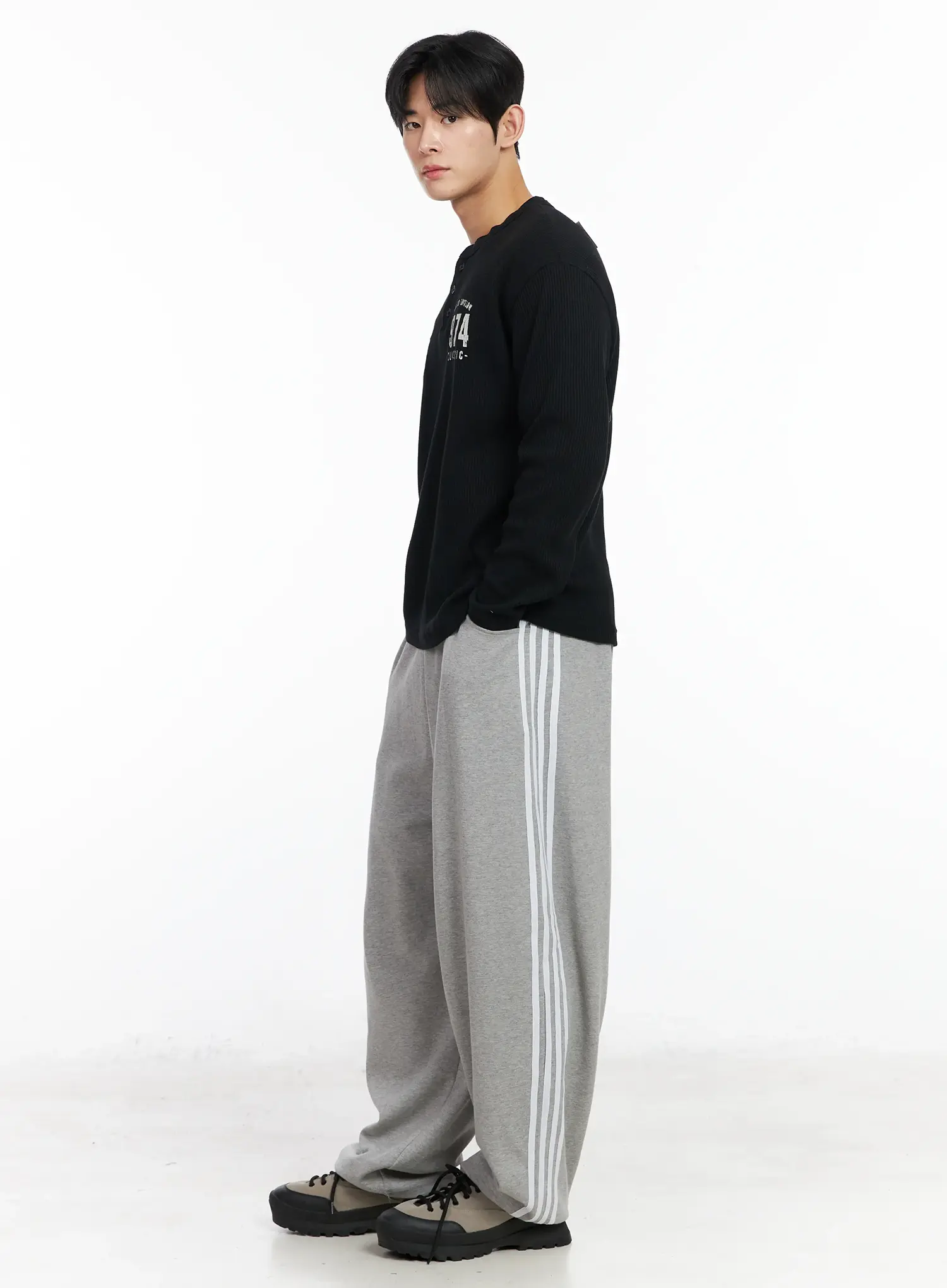 Men's Baggy Stripe Sweatpants IM523 - Image 3