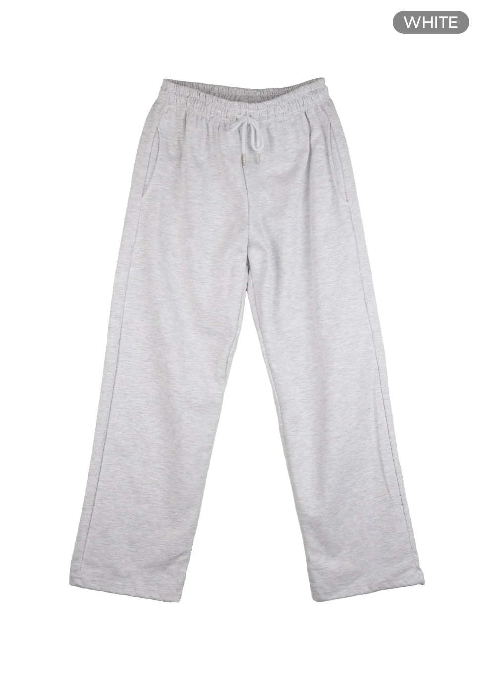 Men's Banded Cotton Solid Sweatpants (White) IS412 - Image 9