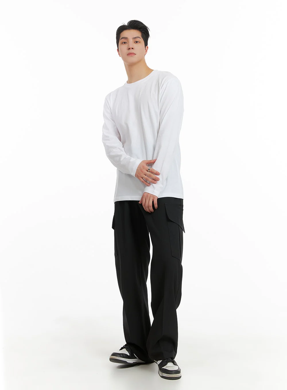 Men's Basic Cotton Long Sleeve T-Shirt IA401 - Image 2