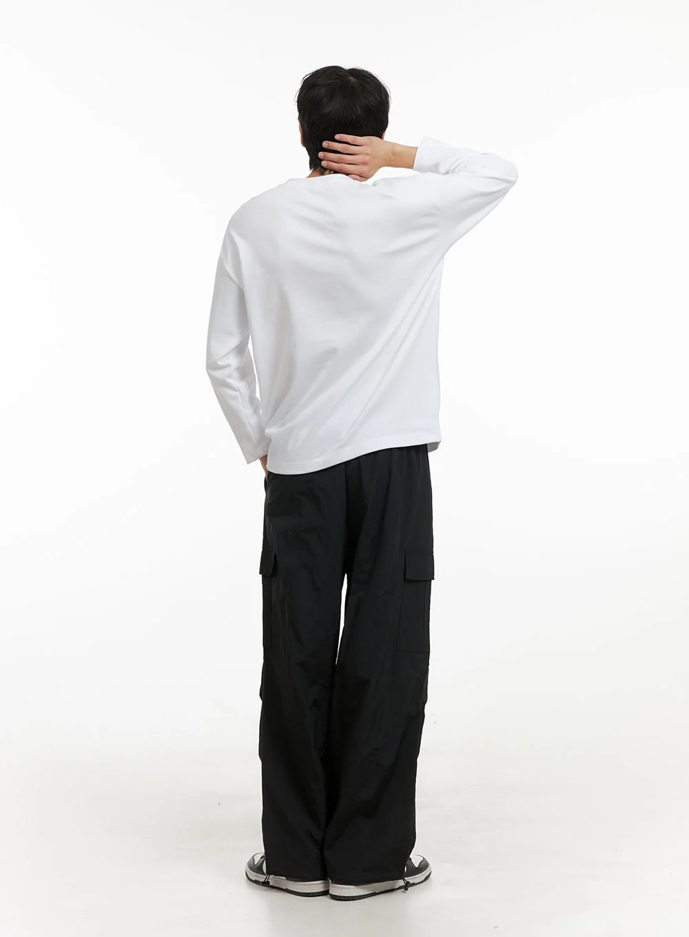 Men's Basic Oversize Long Sleeve Tee (White) IY402 - Image 6