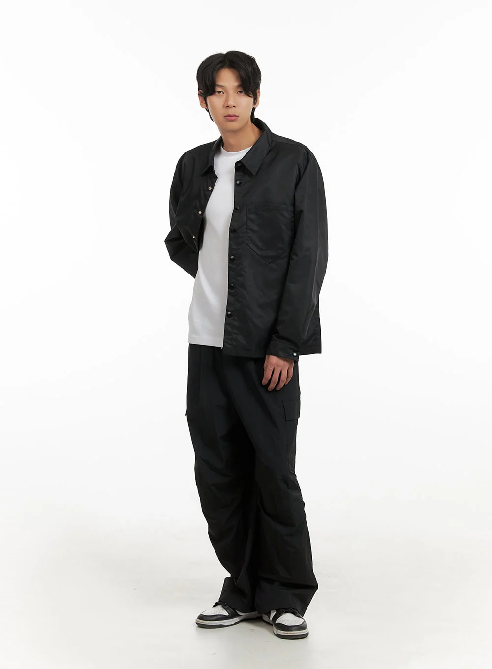 Men's Basic Oversize Long Sleeve Tee (White) IY402 - Image 7