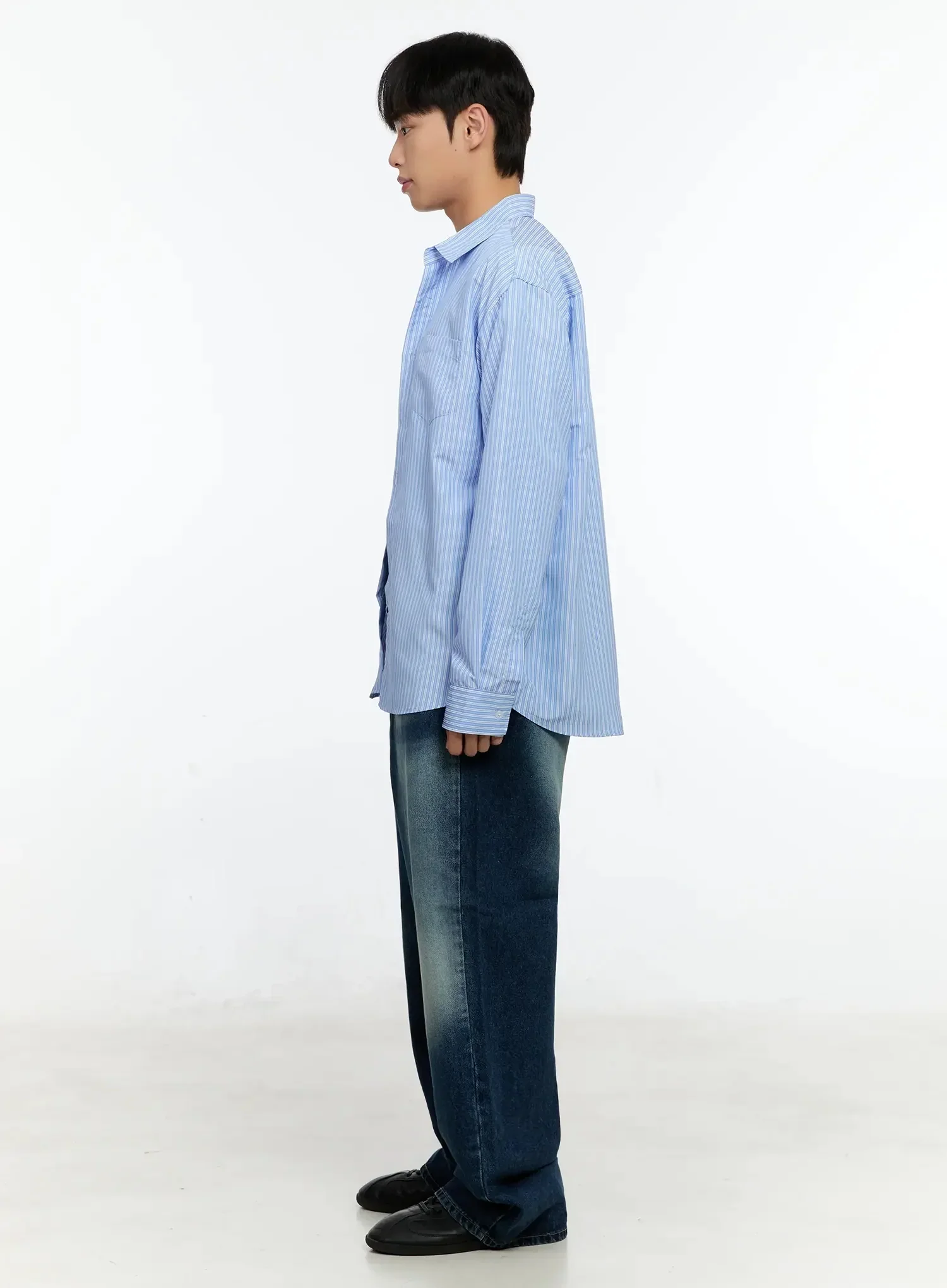 Men's Basic Striped Button-Up IN506 - Image 10