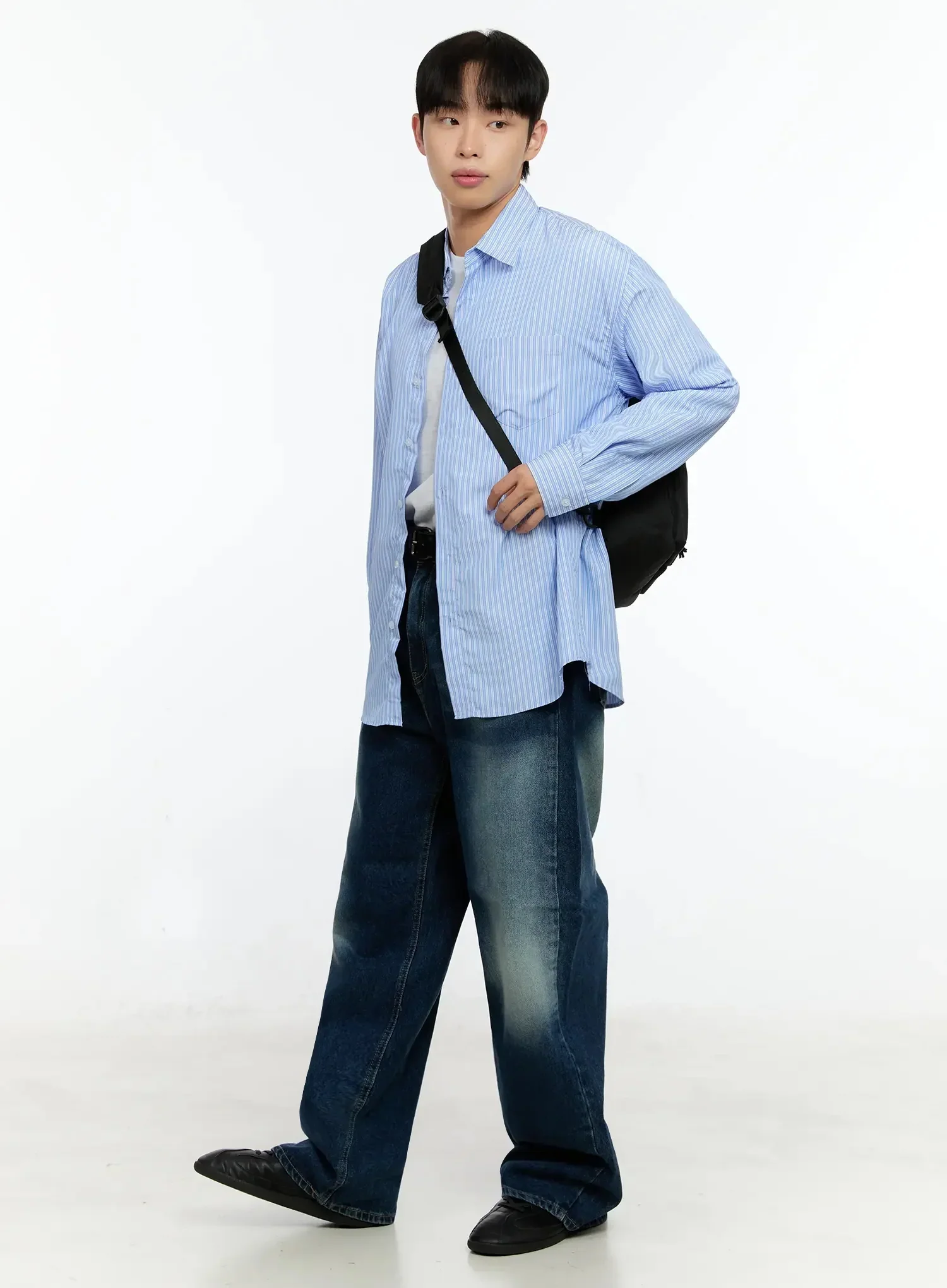 Men's Basic Striped Button-Up IN506 - Image 12