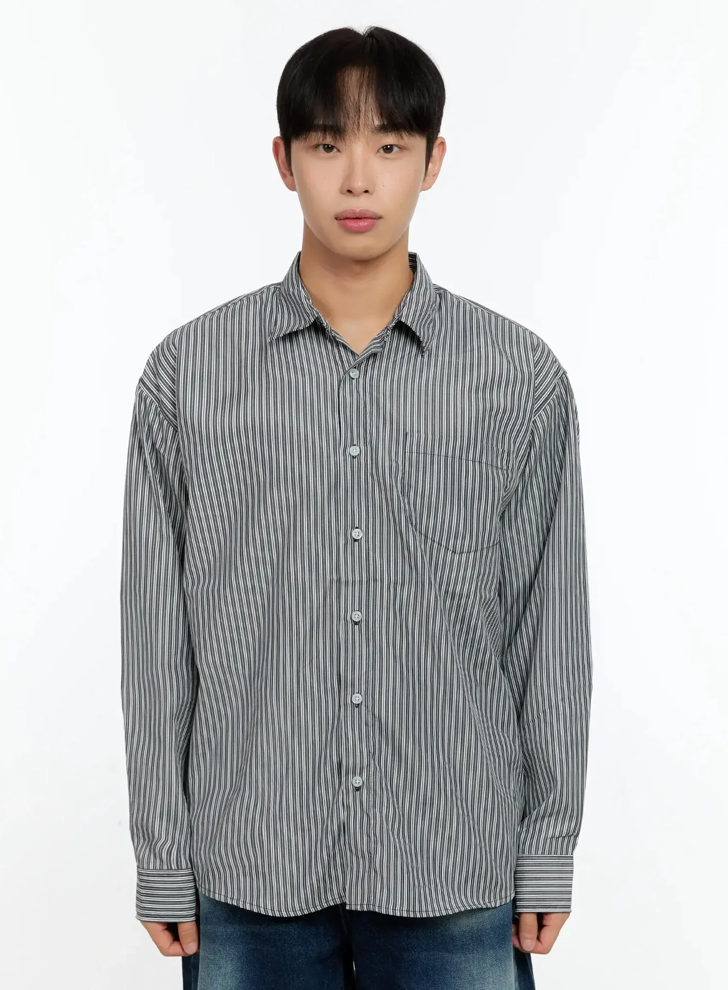 Men's Basic Striped Button-Up IN506 - Image 16