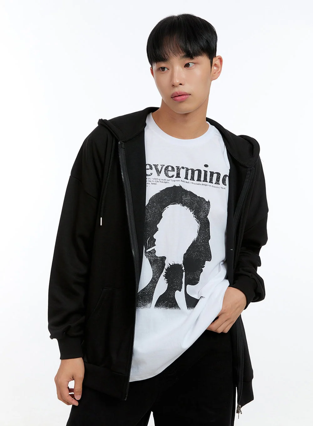 Men's Basic Two-Way Zip-Up Hoodie IG422 - Image 3