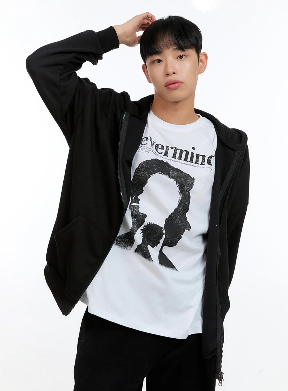 Men's Basic Two-Way Zip-Up Hoodie IG422 - Image 4