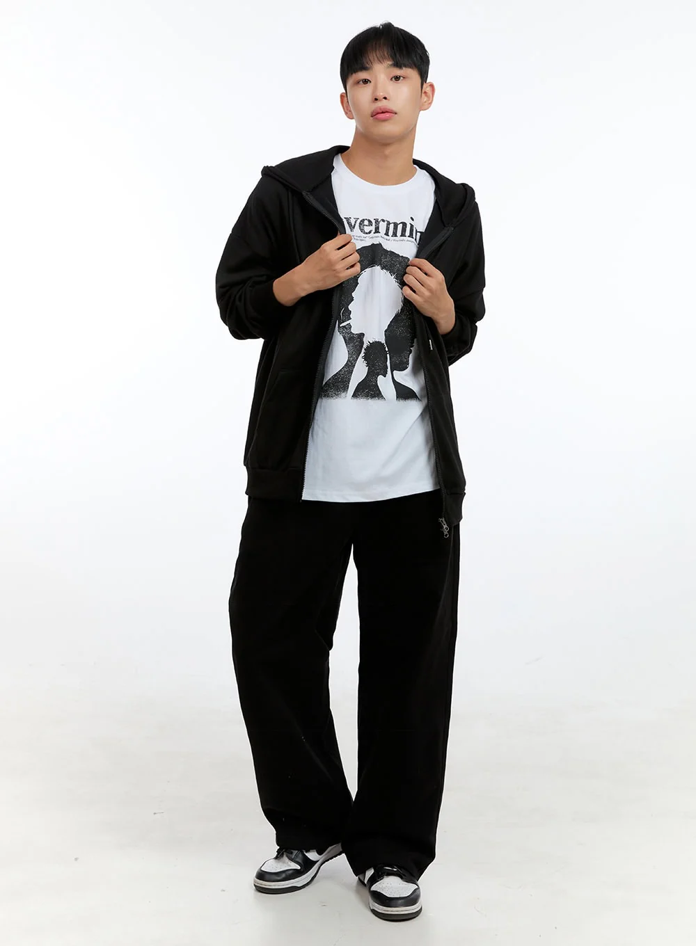 Men's Basic Two-Way Zip-Up Hoodie IG422 - Image 6