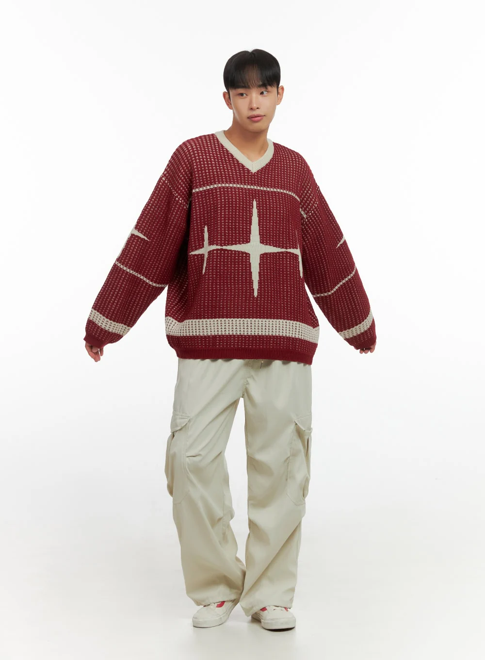 Men's Basic Wide Cargo Pants IO420 - Image 3