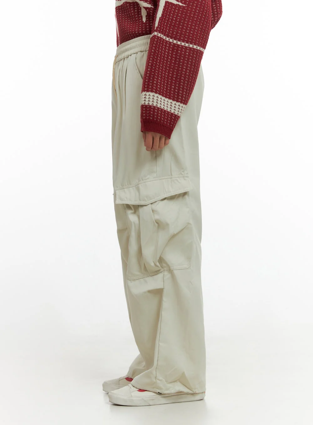 Men's Basic Wide Cargo Pants IO420 - Image 4