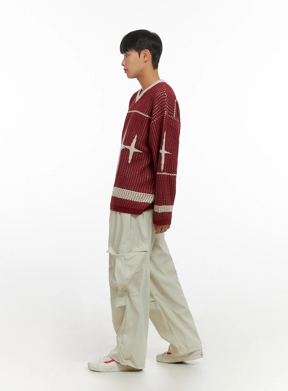 Men's Basic Wide Cargo Pants IO420 - Image 7