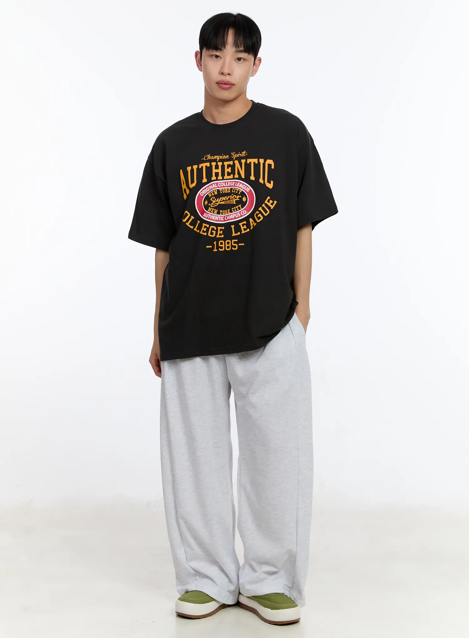 Men's Basic Wide-Leg Sweatpants IA508 - Image 8