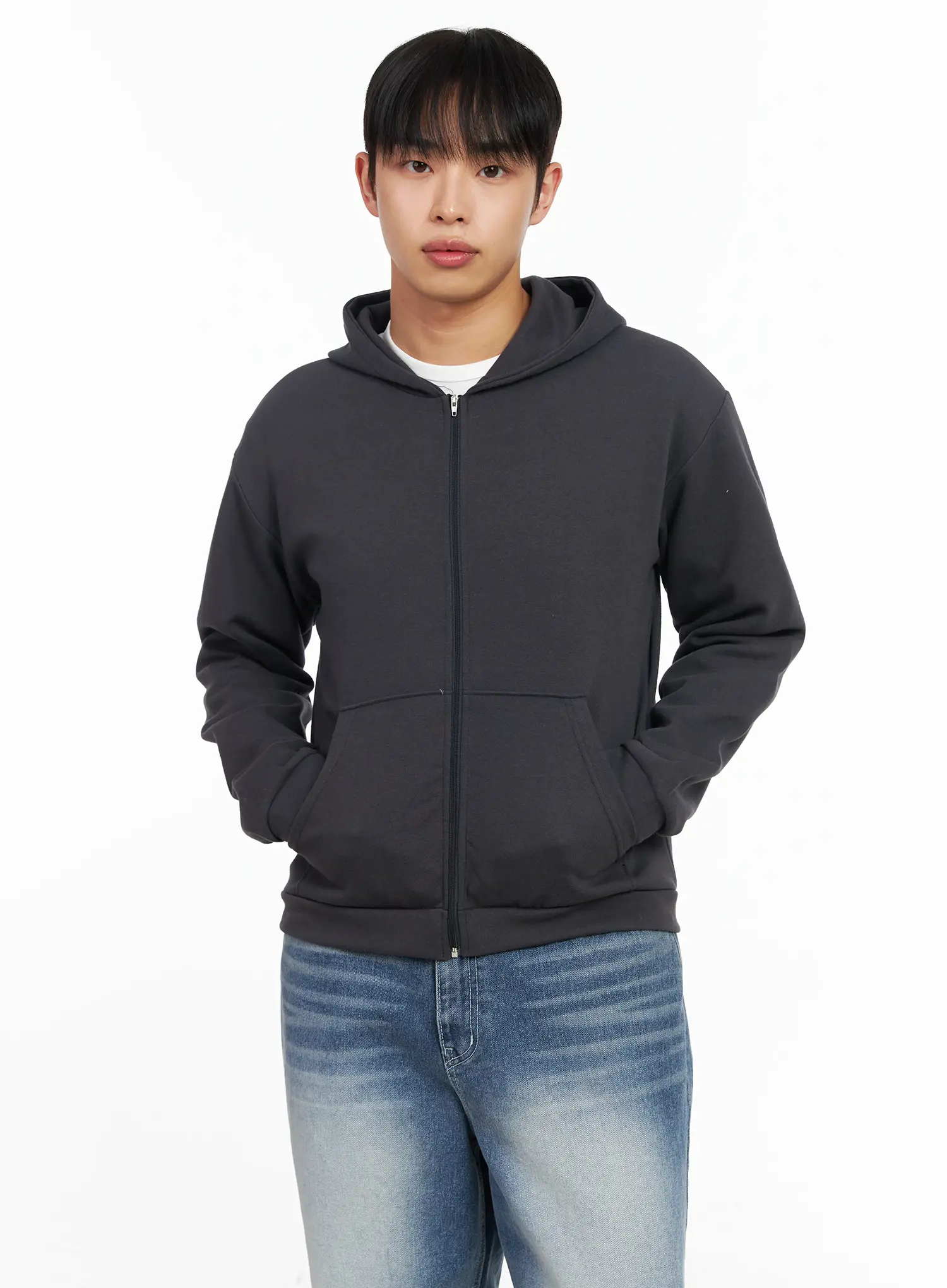 Men's Basic Zip-Up Hoodie IM516 - Image 6
