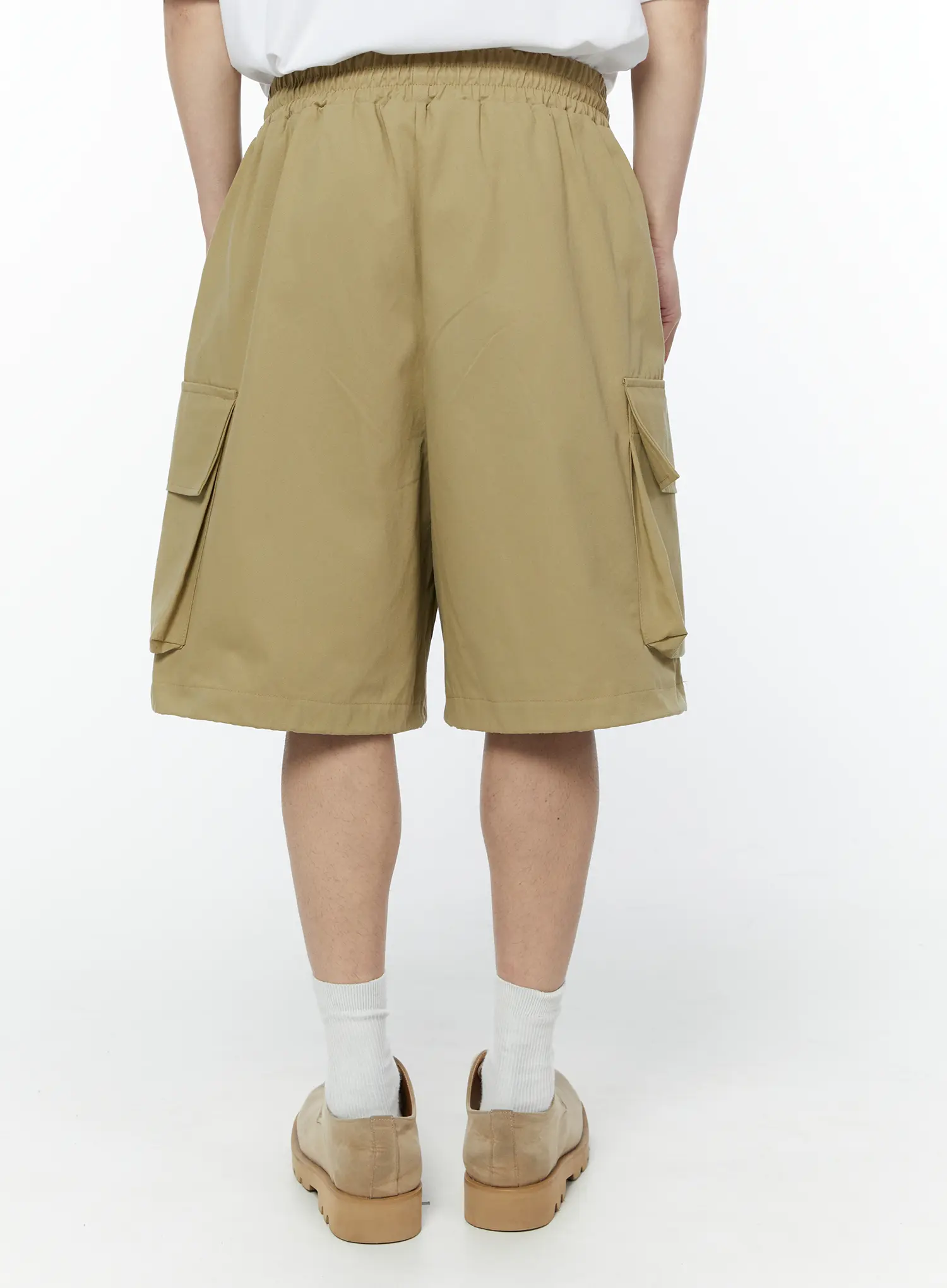 Men's Beige Cargo Bermuda Shorts IA530 - Image 11